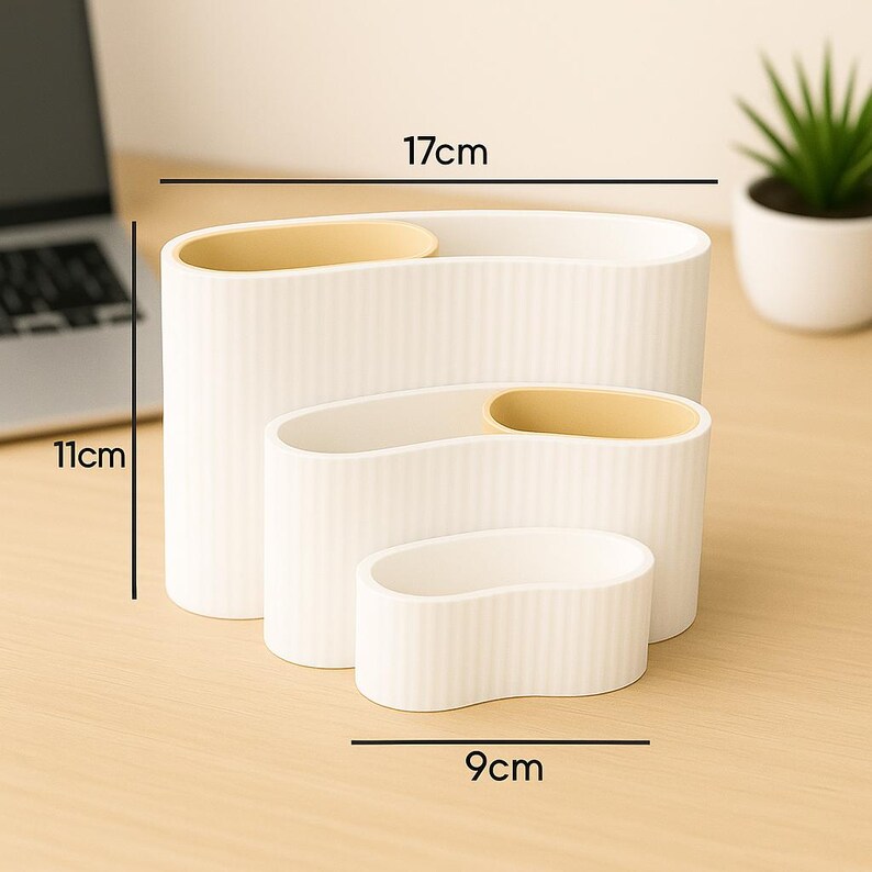 Customizable 3-Tier Desk Organizer: Modern Pen &amp;amp;amp; Pencil Holder